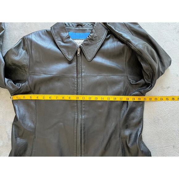 Vintage 90s Y2K Wilsons Maxima Black Leather Jacket XL Matrix Cyber Goth Grunge - Picture 12 of 16